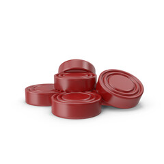 checkers piece red isolated on transparent background , 3d render , PNG