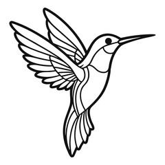 This is an illustration of a hummingbird. It is a small bird known for its ability to hover. The hummingbird is isolated on white background. It is a vector illustration.