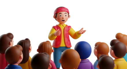 engaging presenter delivers captivating story to attentive audience