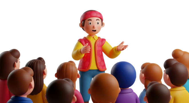 engaging presenter delivers captivating story to attentive audience