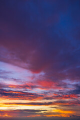 Colorful clouds creating a breathtaking sunset landscape