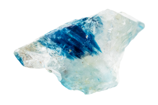 natural raw euclase crystal cutout on white