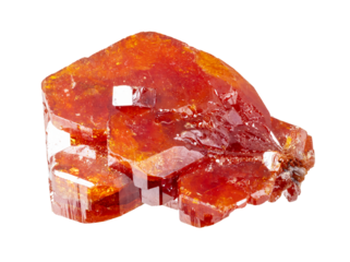 natural rough vanadinite crystal cutout on white