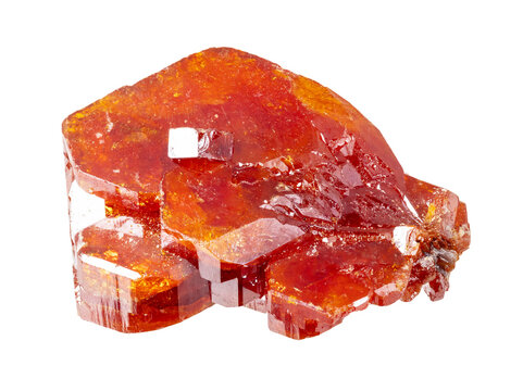 natural rough vanadinite crystal cutout on white