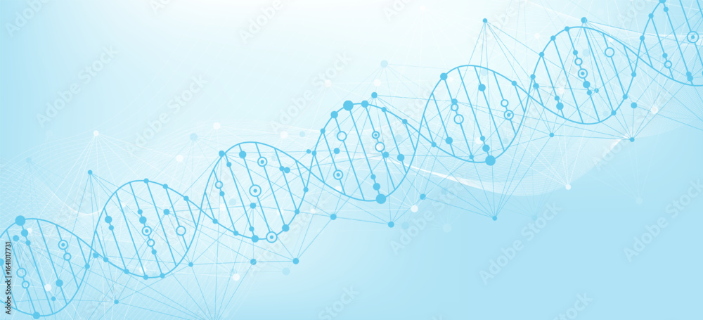 Canvas Prints modern abstract molecules structure for science or medical background. dna helix or atom visualizati
