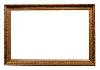 ancient horizontal dark gold carved painting frame