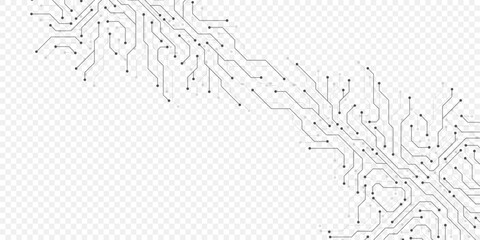 Circuit board digital abstract background. Motherboard technology texture design. AI semiconductor and computer processor on tech bg. Vector illustration