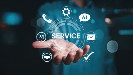 Modern digital service solutions with AI, 24 hour support, and email marketing for your business success