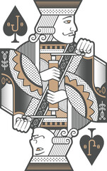 Coffee Lovers Spade Courts - Jack grey gold