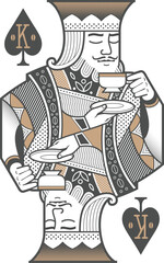 Coffee Lovers Spade Courts - King grey gold