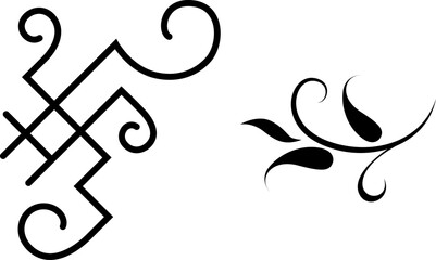 Obraz premium black and white set of delimiters for text, dividers