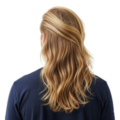 Obraz premium man with long hair , back view on Isolated transparent background png. generated with AI