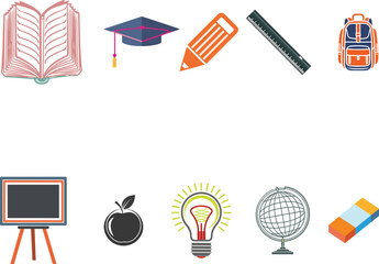 education icons set in vector illustration 