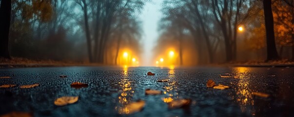 Fog in a spooky forest illuminated by moonlight, adding an ethereal and ghostly element to the scene with abstract bokeh effects, Generative AI