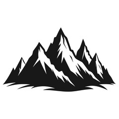 Mountain Range Silhouette vector clean black silhouette design white background