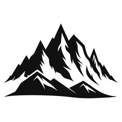 Mountain Range Silhouette vector clean black silhouette design white background