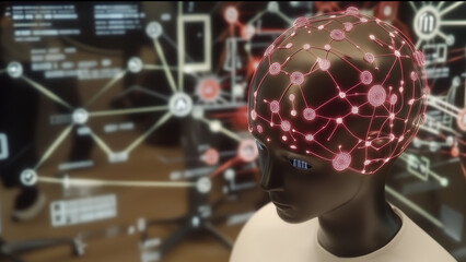 Synthetic Mind: Neural Network on an AI Head