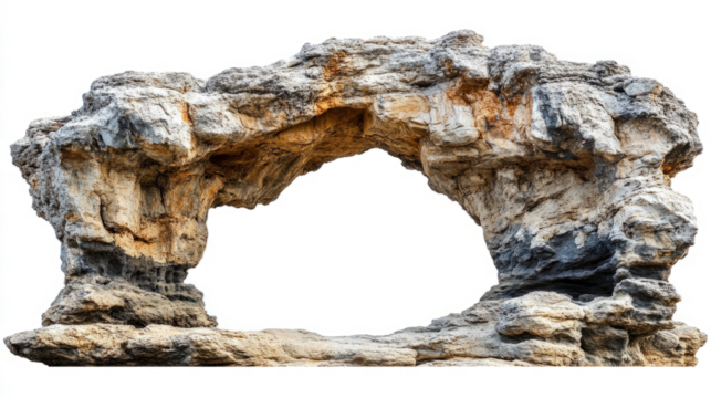  arched rock formation isolated on a transparent background ,clipping path,