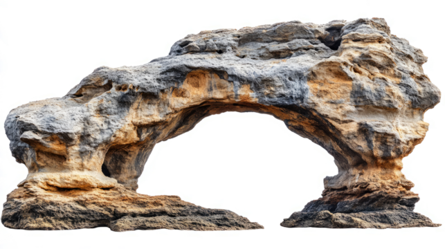  arched rock formation isolated on a transparent background ,clipping path,