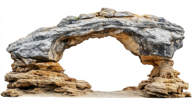 arched rock formation isolated on a transparent background ,clipping path, - Powered by Adobe