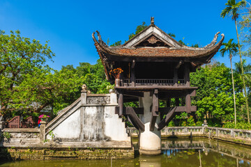 Naklejka premium One Pillar Pagoda, officially known as Dien Huu Pagoda, in Hanoi, Vietnam