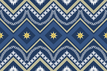 Ethnic Figure aztec embroidery style.Geometric ikat oriental traditional art pattern.Design for ethnic background,wallpaper,fashion,clothing,wrapping,fabric,element,sarong,graphic,vector illustration.