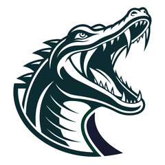 Powerful Vector Emblem of a Dominant Crocodile
