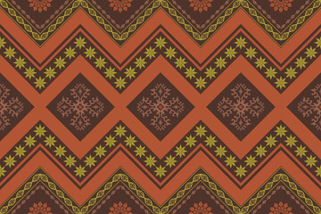 Ethnic Figure aztec embroidery style.Geometric ikat oriental traditional art pattern.Design for ethnic background,wallpaper,fashion,clothing,wrapping,fabric,element,sarong,graphic,vector illustration.