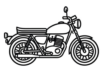 Fototapeta premium Classic Motorcycle Line Art Depiction Retro Style Transportation Vehicle Design Perfect for Prints and Creative Projects Artwork Illustration