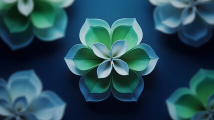 Elegant succulent blossoms in deep teal, a modern floral accent for design and lifestyle