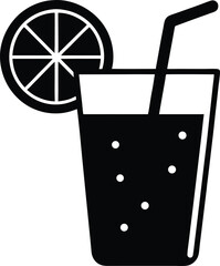Fototapeta premium Lemonade Glass Silhouette Icon