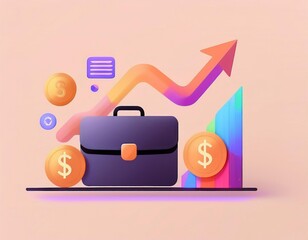 See your business thrive with this visually engaging financial growth concept. Illustrates potential success. Generative AI