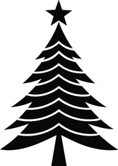 Fototapeta premium Christmas Tree Silhouette Icon
