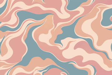Wavy Retro Abstract Swirls in Muted Tones