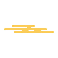 Isolated gold cloud in linear style silhouette