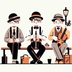 flat illustration of street musician