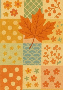 Colorful autumn patchwork design