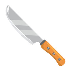 Kitchen knife vector icon, knife clip art, cooking utensil isolated, sharp blade kitchen tool flat design illustration 
