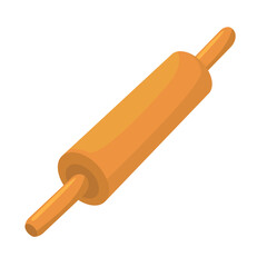 Rolling pin vector icon, kitchen serving utensil illustration, rolling pin clip art, bakery pastry tool flat illustration
