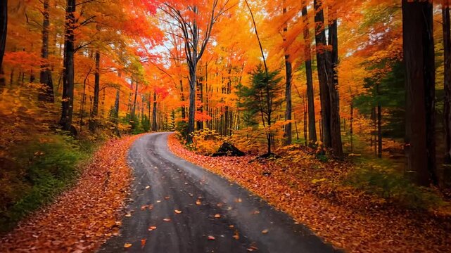 Autumnal Forest Road