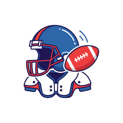 A professional football icon. Fusing a helmet, pad, and ball, it symbolizes the spirit of the game, power, and athletic strength