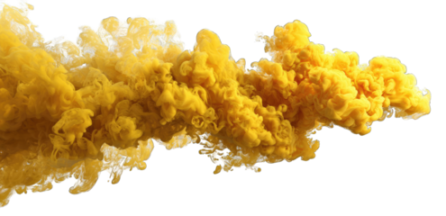 Abstract vibrant yellow smoke cloud