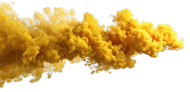 Abstract vibrant yellow smoke cloud