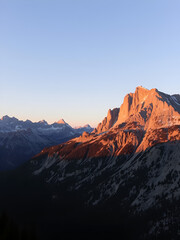 Sunriser on the ridge Accursed mountains