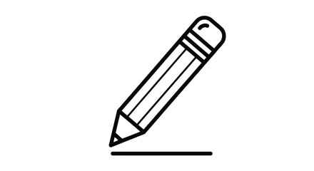 Vector illustration of pencil writing on a surface isolated on white background, simple design