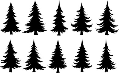 Christmas Tree Silhouette  Vector Bundle