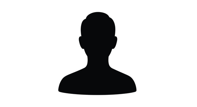 Vector illustration of silhouette of a persons head and shoulders isolated on white background