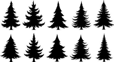 Christmas Tree Silhouette  Vector Bundle