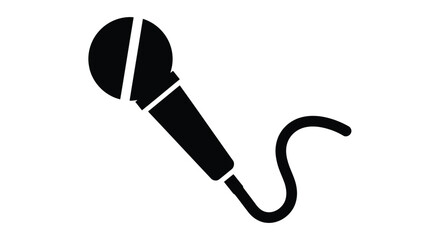Vector illustration of microphone icon isolated on white background representing audio and recording