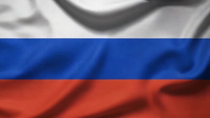 Dynamic Russian flag waving proudly, showcasing national pride and patriotic spirit with flowing fabric. - Powered by Adobe